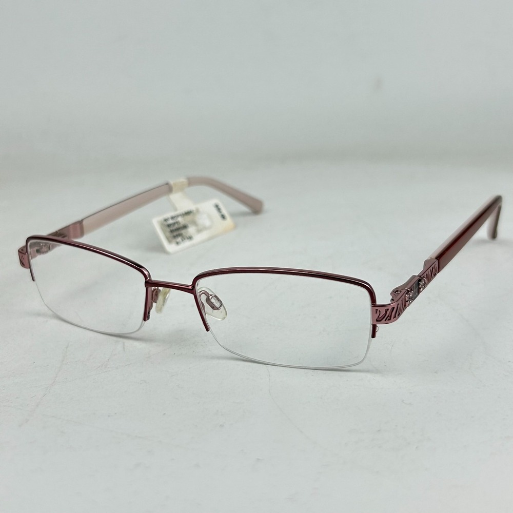 Walmart Eyewear WOP73 Women's Eyeglasses Frame Rose Gold Half Rim 50-17-135 mm